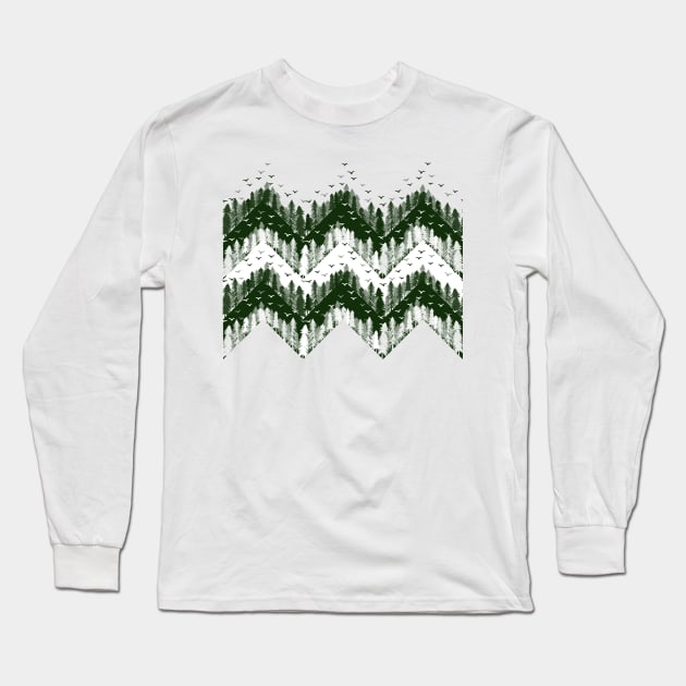 forest chevron Long Sleeve T-Shirt by B0red